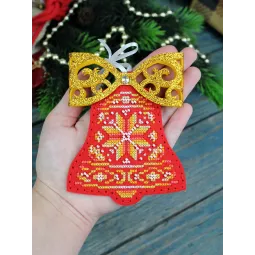 Kreuzstich-Set "Rote Glocke mit Schleife" 12 x 9 cm ST-1202
