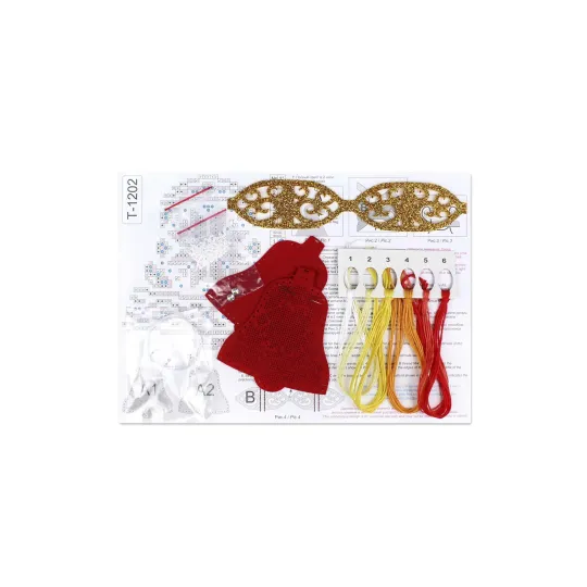 Cross stitch kit "Red bell with a bow" 12 x 9 cm ST-1202