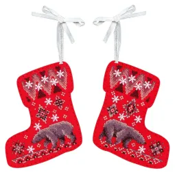 Kreuzstich-Set "Stiefel mit Bären. 2er-Set" ST-1097