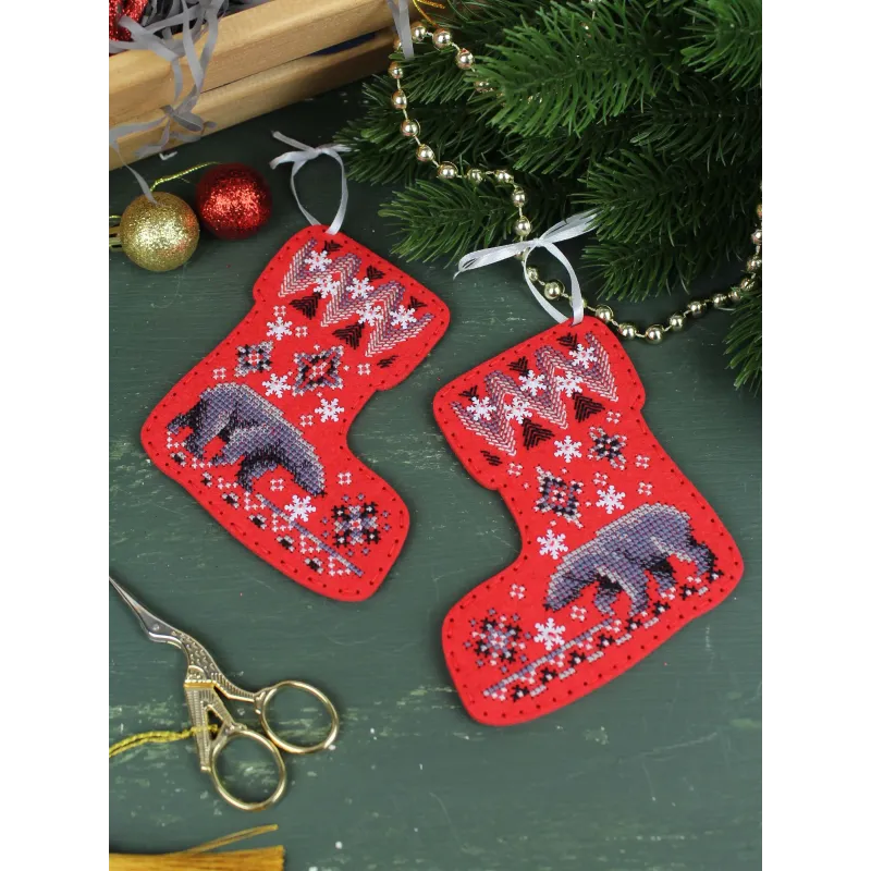 Cross stitch kit "Boots with bears. Set of 2" ST-1097