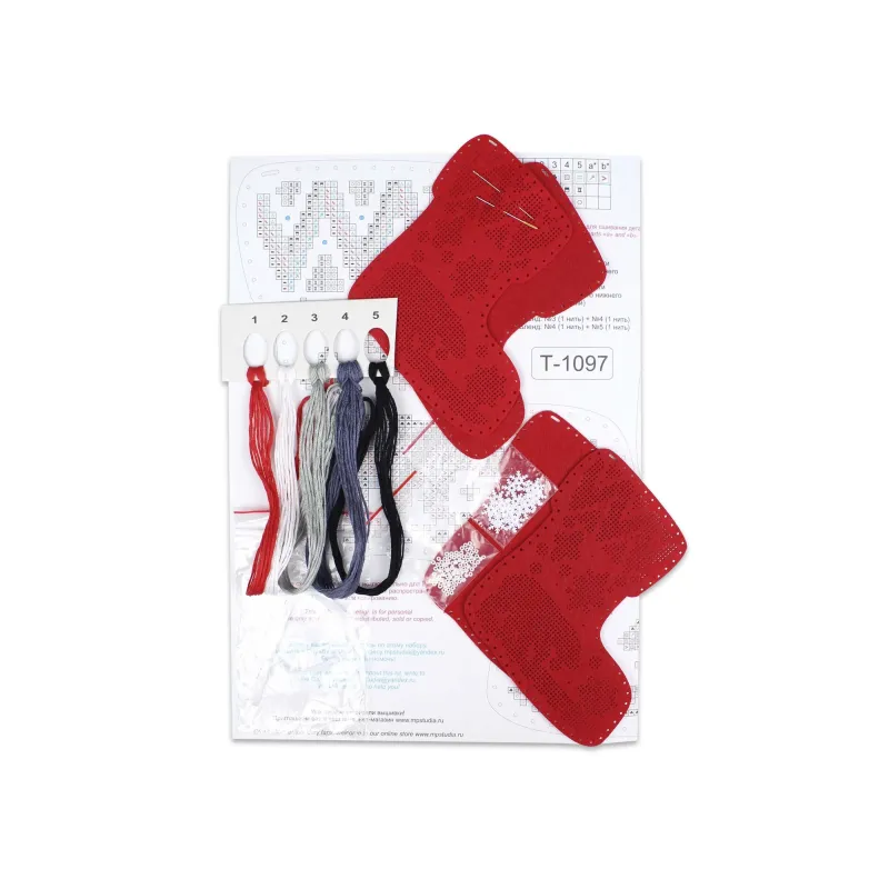 Kit de point de croix "Bottes avec ours. Lot de 2" ST-1097