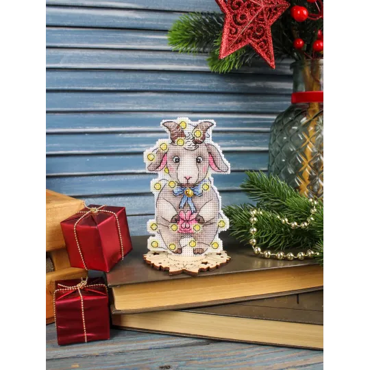 Cross stitch kit "New Year's Little Goat" 12x8 cm SR-1373