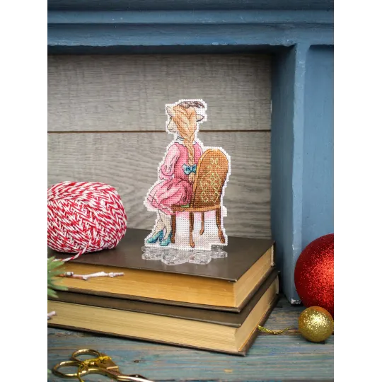 Cross stitch kit "A little goat at tea time" 13 x 8 cm SR-1371