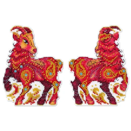 Cross stitch kit "Fiery Little Goat" 12 x 10 cm SR-1370