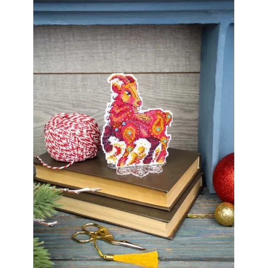 Cross stitch kit "Fiery Little Goat" 12 x 10 cm SR-1370