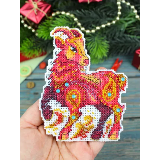 Cross stitch kit "Fiery Little Goat" 12 x 10 cm SR-1370
