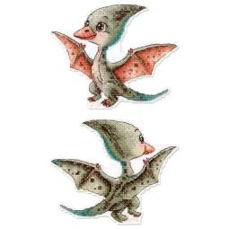 Kreuzstich-Set "Kleiner Pterodactylus" 10 x 13 cm SR-1347