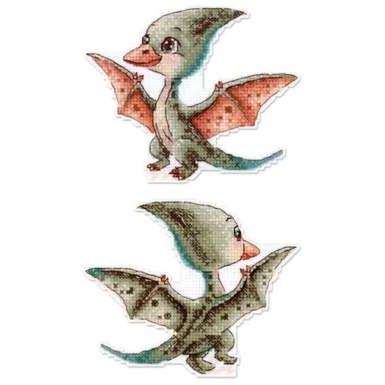 Kreuzstich-Set "Kleiner Pterodactylus" 10 x 13 cm SR-1347