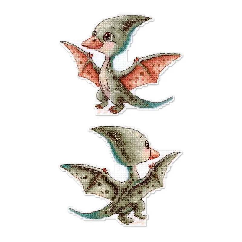 Siuvinėjimo kryželiu rinkinys "Mažasis pterodaktilis" 10 x 13 cm SR-1347
