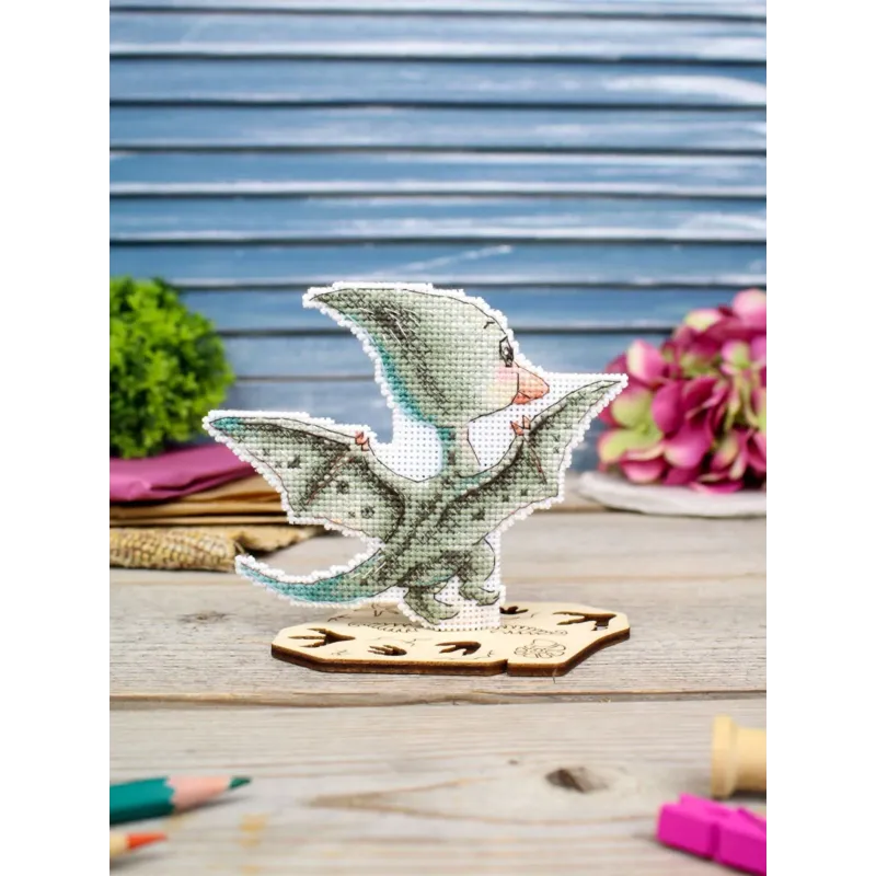 Cross stitch kit "Little Pterodactyl" 10 x 13 cm SR-1347