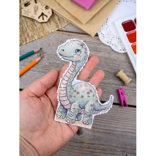 Cross stitch kit "Charming Diplodocus" 12 x 10 cm SR-1345