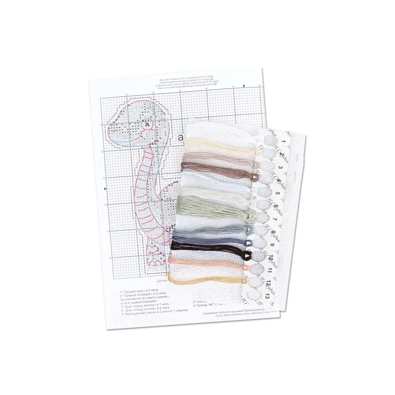 Cross stitch kit "Charming Diplodocus" 12 x 10 cm SR-1345