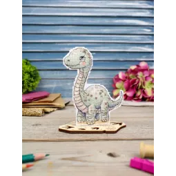 Cross stitch kit "Charming Diplodocus" 12 x 10 cm SR-1345