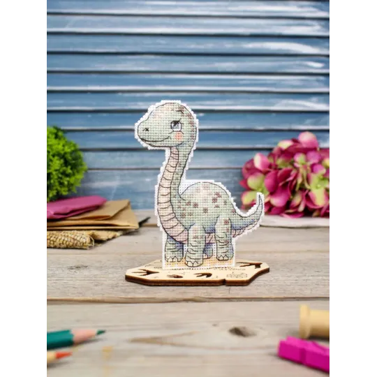 Kit point de croix "Diplodocus charmant" 12 x 10 cm SR-1345