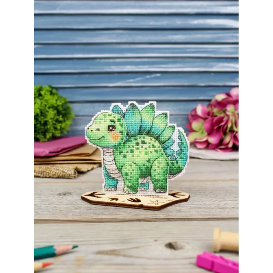 Kit point de croix "Baby Stegosaurus" 10 x 10 cm SR-1344