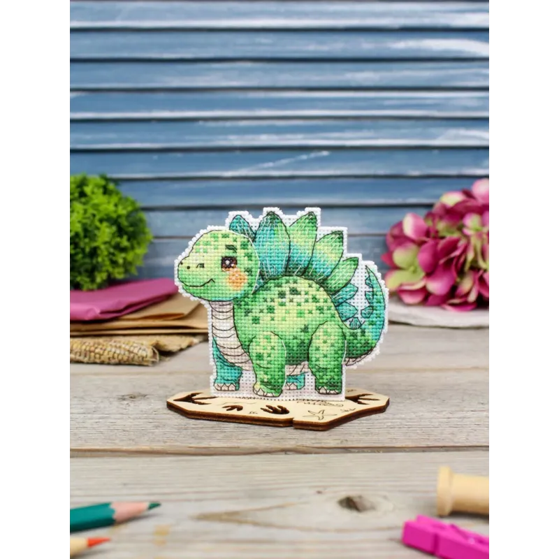 Kit point de croix "Baby Stegosaurus" 10 x 10 cm SR-1344
