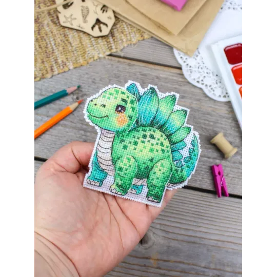 Kreuzstich-Set "Baby-Stegosaurus" 10 x 10 cm SR-1344