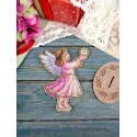 Cross-stich on wooden base "Angel" 15*12*8 cm SO-205
