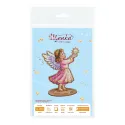 Cross-stich on wooden base "Angel" 15*12*8 cm SO-205