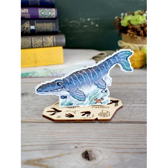 Kit de point de croix "Dinosaures. Mosasaure" 8 x 12 cm SR-1348