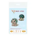 Cross stitch kit "Cute Triceratops" 9 x 9 cm SR-1343