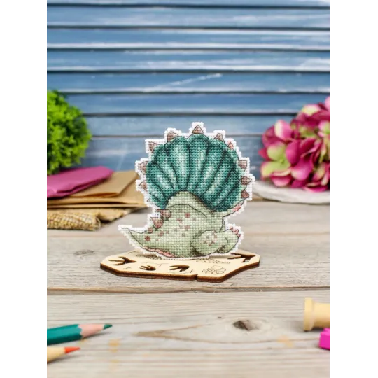 Kreuzstich-Set "Süßer Triceratops" 9 x 9 cm SR-1343