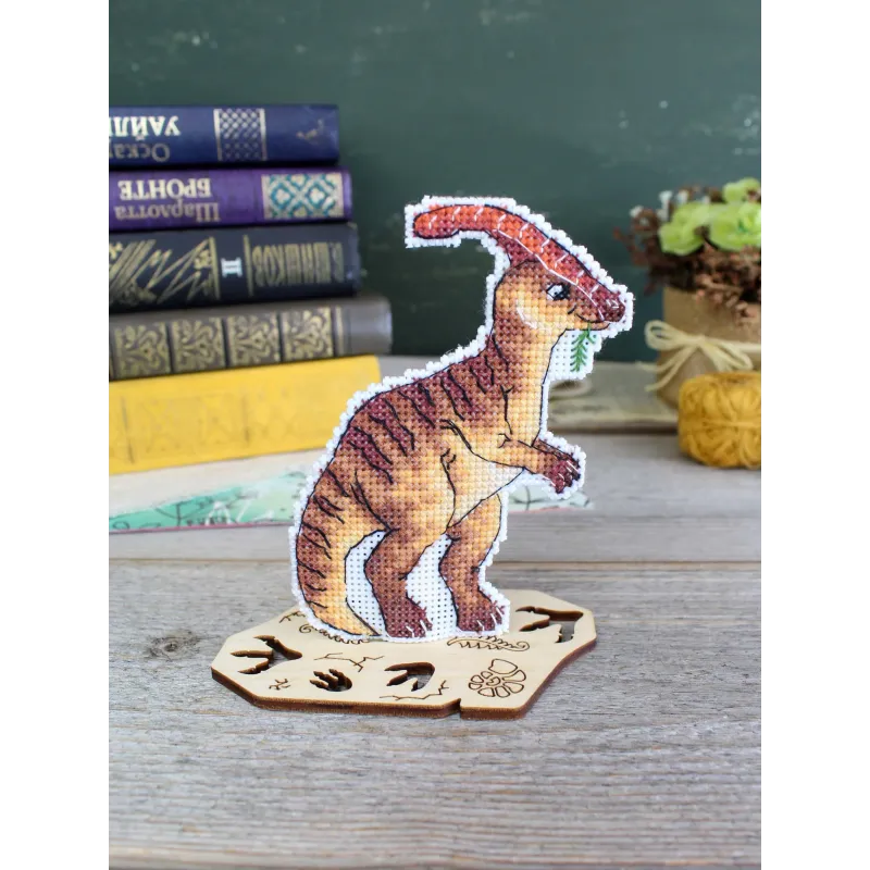 Cross stitch kit "Dinosaurs. Parasaurolophus" 12 x 9 cm SR-1340