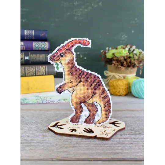 Siuvinėjimo kryželiu rinkinys "Dinozaurai. Parasaurolophus" 12 x 9 cm SR-1340