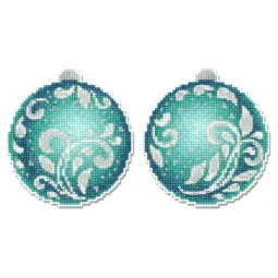 Cross stitch kit "Emerald Radiance" Christmas Ornament" 10 x 9 cm SR-1320