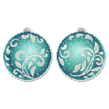 Cross stitch kit "Emerald Radiance" Christmas Ornament" 10 x 9 cm SR-1320