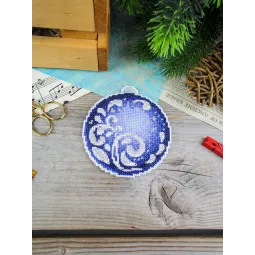 Cross stitch kit "Sapphire Radiance" Christmas Ornament" 10 x 9 cm SR-1319