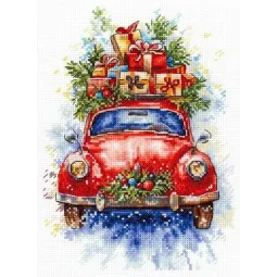 Cross stitch kit "New Year's Route" 20*14 cm SNV-1027