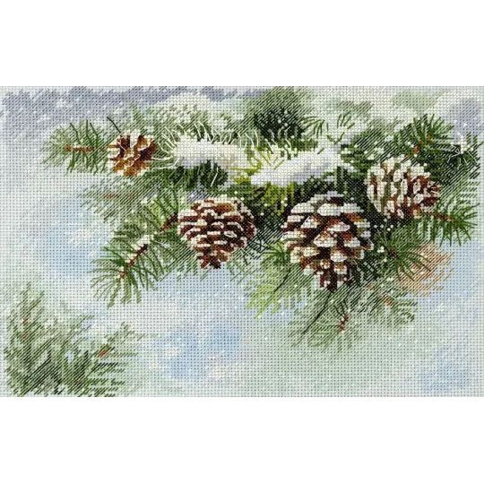 Kit de point de croix "Branche enneigée" 18*26 cm SNV-1020