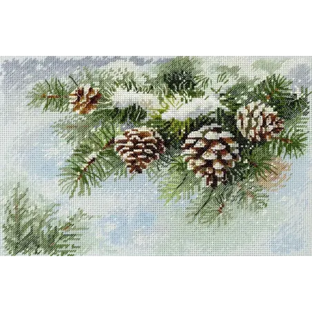 Cross stitch kit "Snow-covered branch" 18*26 cm SNV-1020