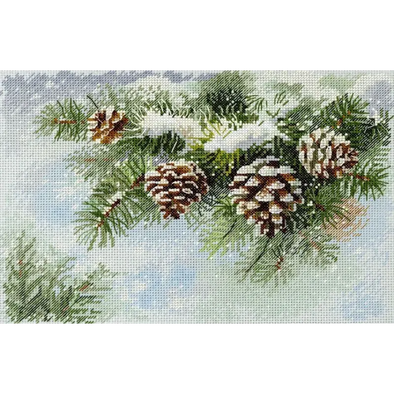 Cross stitch kit "Snow-covered branch" 18*26 cm SNV-1020