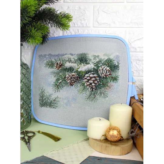 Siuvinėjimo kryželiu rinkinys "Sniego apimta šaka" 18*26 cm SNV-1020