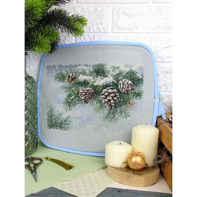 Kit de point de croix "Branche enneigée" 18*26 cm SNV-1020