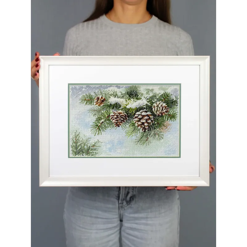 Cross stitch kit "Snow-covered branch" 18*26 cm SNV-1020