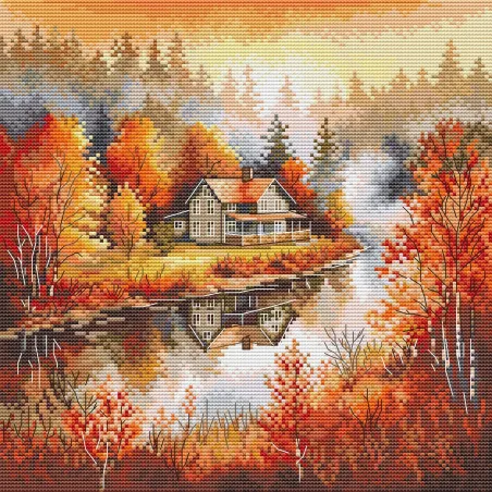 Siuvinėjimo kryželiu rinkinys "Rudens grožis" 22 x 21,5 cm SANK-74