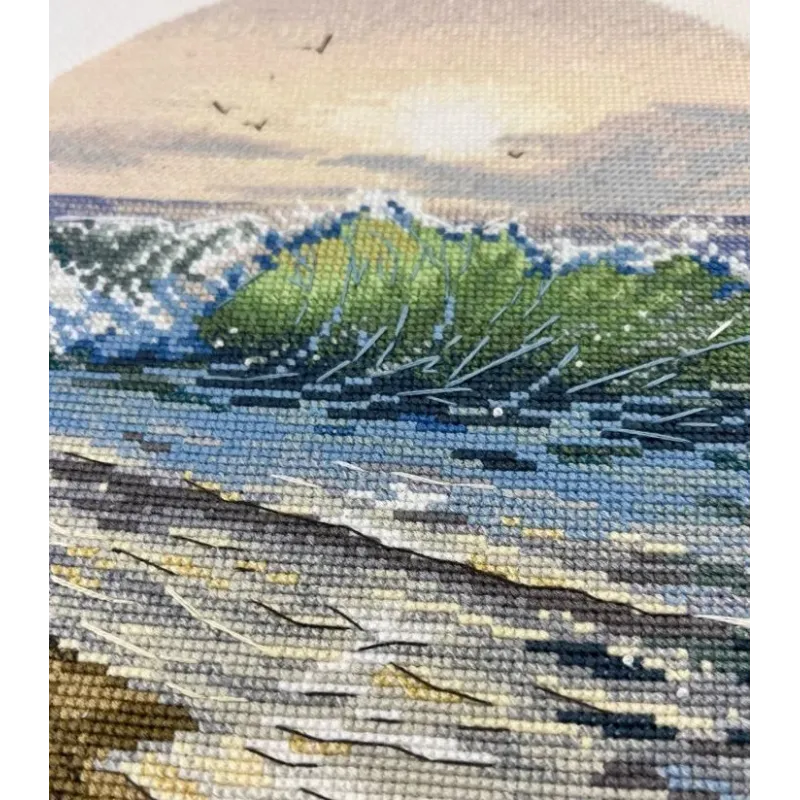 Kryželių siuvinėjimo rinkinys "Šilta saulėlydis" 20×20 cm S1753