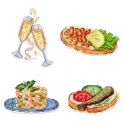 Cross stitch kit "New Year's Menu. Magnets." SR-1313