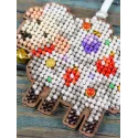Cross-stich on wooden base "A Dressed-Up Little Sheep" 6*7 cm SO-180