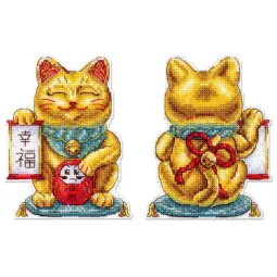 Cross stitch kit "Golden maneki-neko" 13 x 10 cm SR-1334