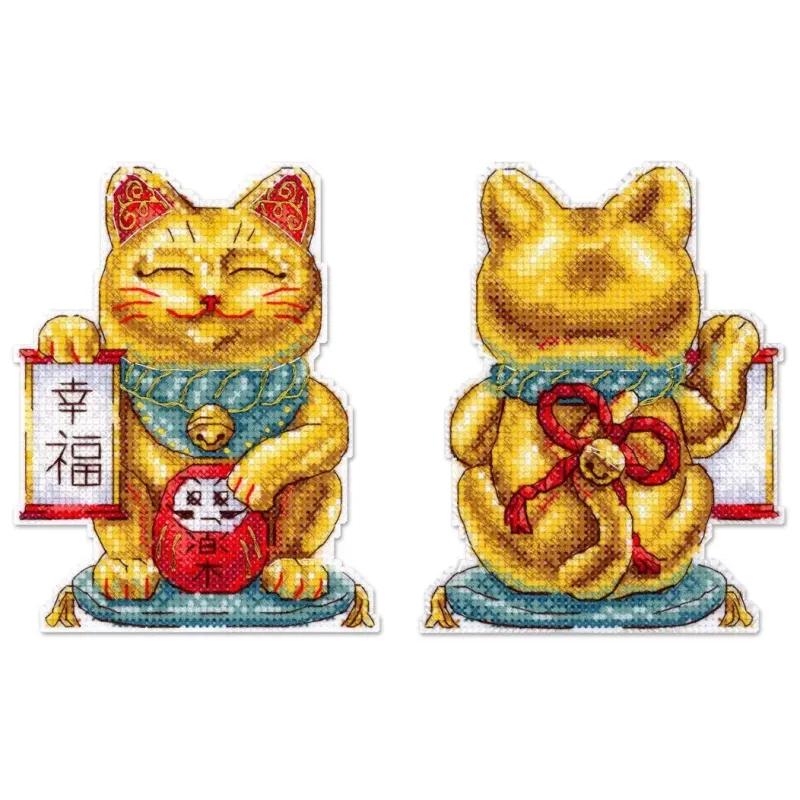 Cross stitch kit "Golden maneki-neko" 13 x 10 cm SR-1334