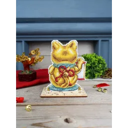 Kreuzstich-Set "Goldener Maneki-Neko" 13 x 10 cm SR-1334