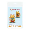 Kit point de croix "Homme d'or maneki-neko " 13 x 10 cm SR-1334