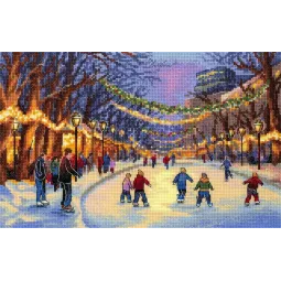 Kit de point de croix "Patinoire du Nouvel An" 17*25 cm SNV-1032