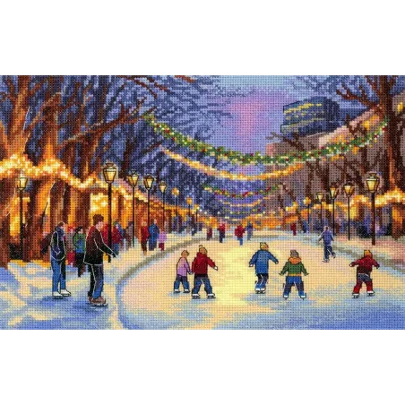 Cross stitch kit "New Year's Ice Rink" 17*25 cm SNV-1032