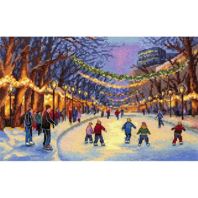 Cross stitch kit "New Year's Ice Rink" 17*25 cm SNV-1032