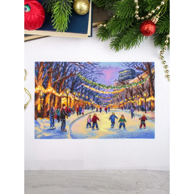 Cross stitch kit "New Year's Ice Rink" 17*25 cm SNV-1032